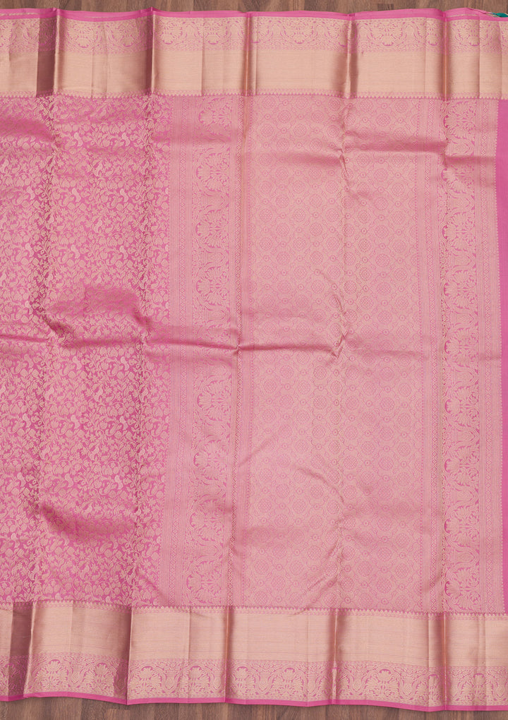 Baby Pink Zariwork Pure Silk Saree
