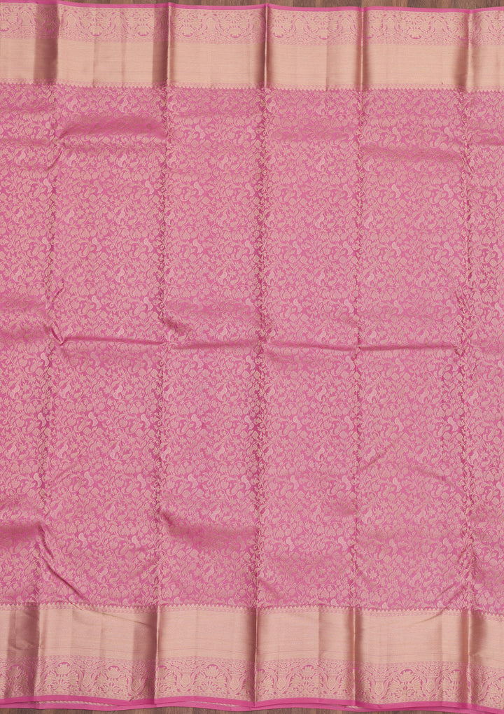 Baby Pink Zariwork Pure Silk Saree
