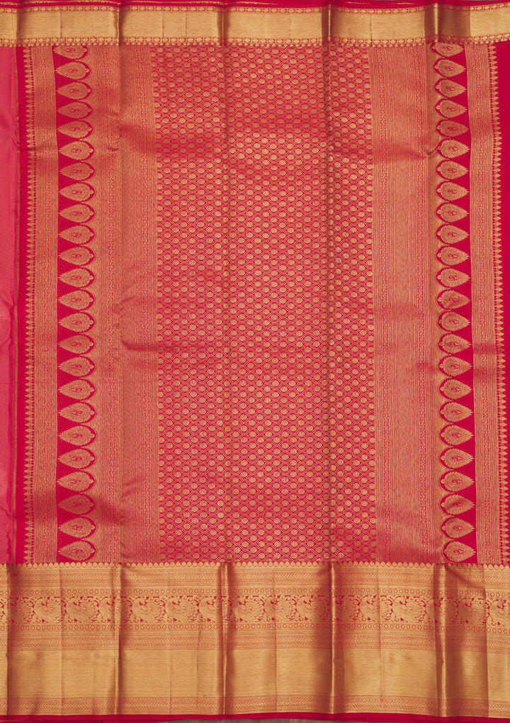 Peach Zariwork Pure Silk Saree