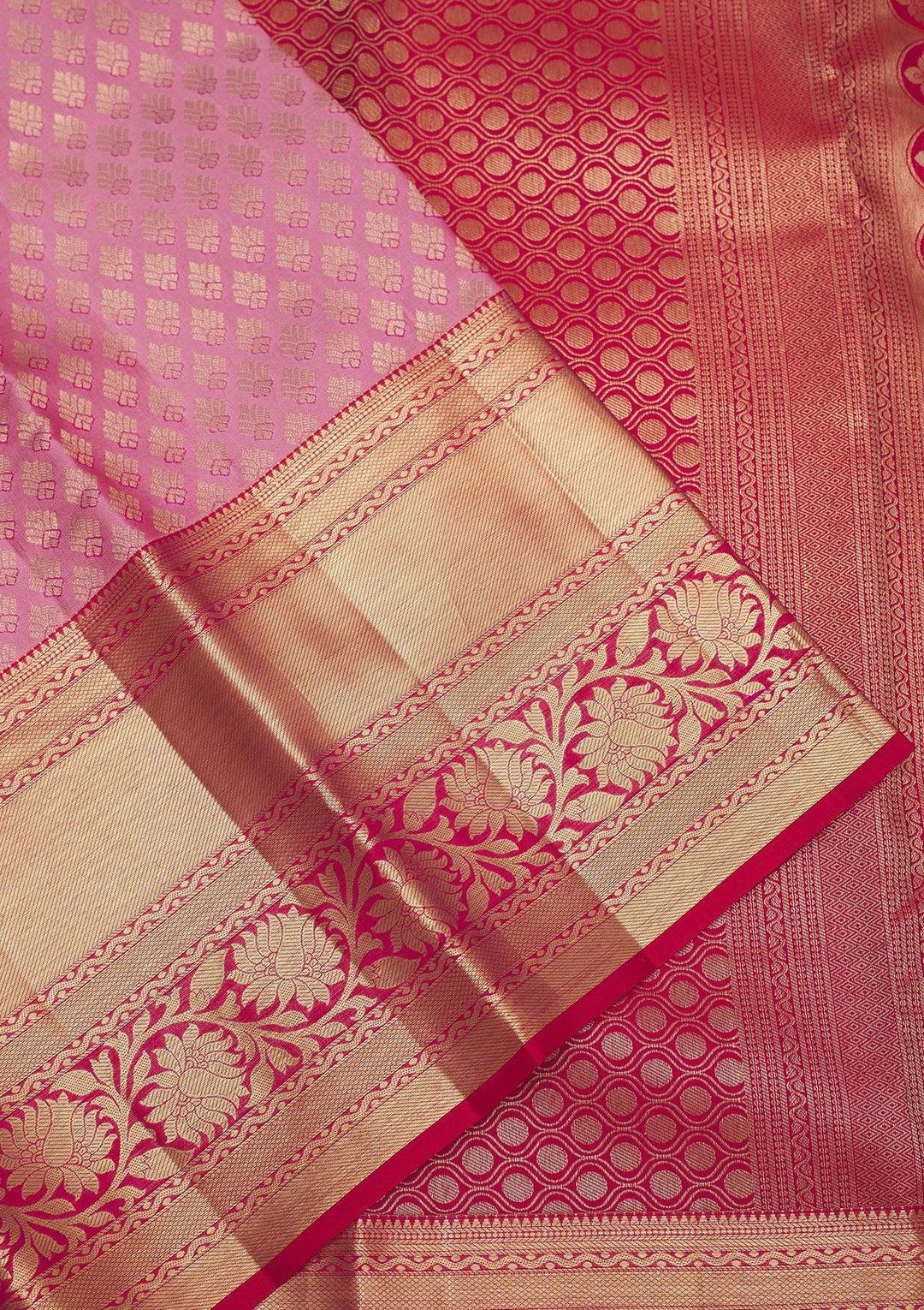 Baby Pink Zariwork Pure Silk Saree
