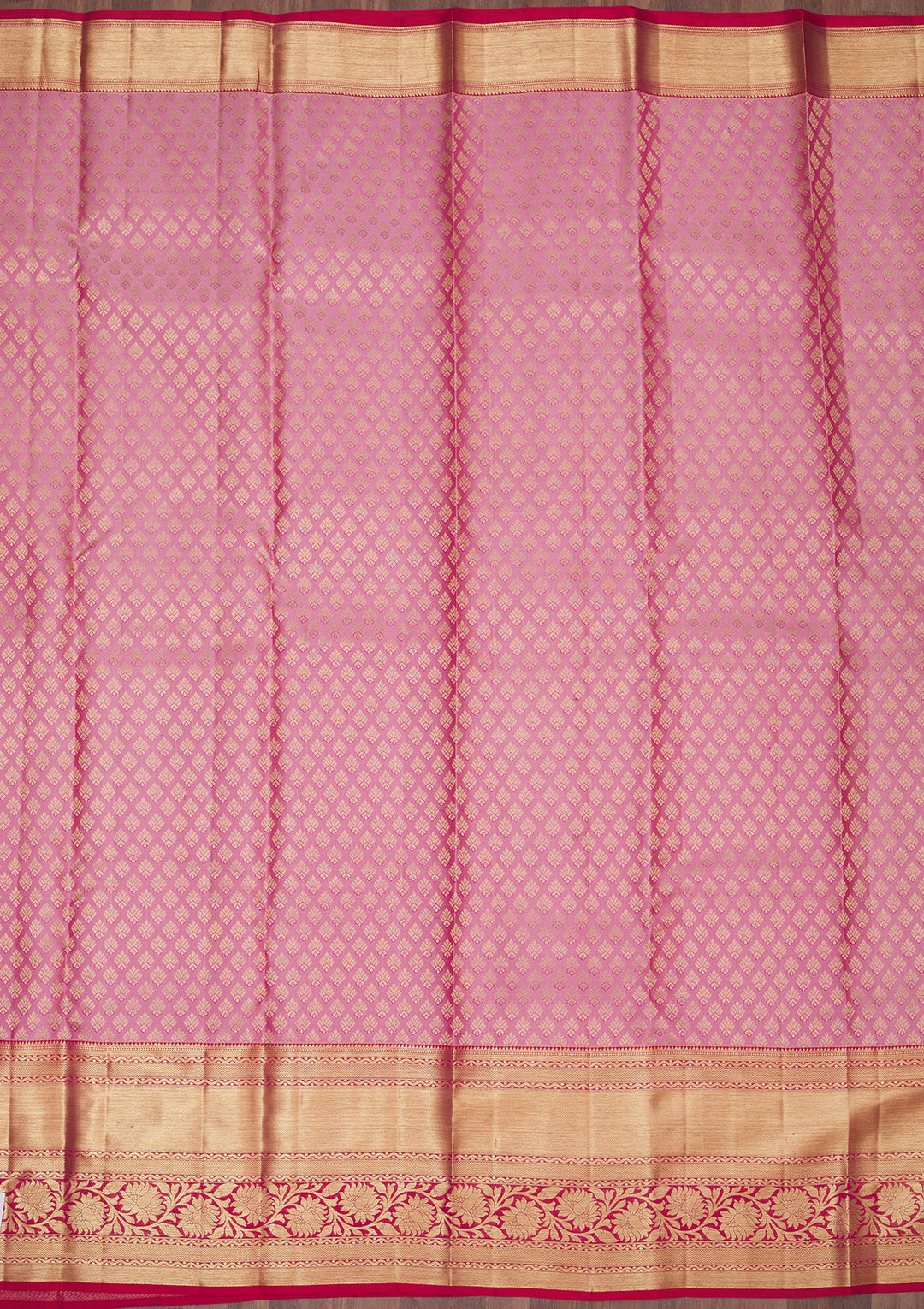 Baby Pink Zariwork Pure Silk Saree