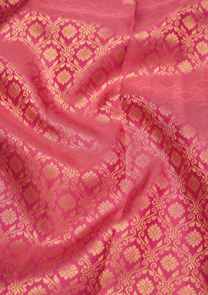 Baby Pink Zariwork Pure Silk Saree
