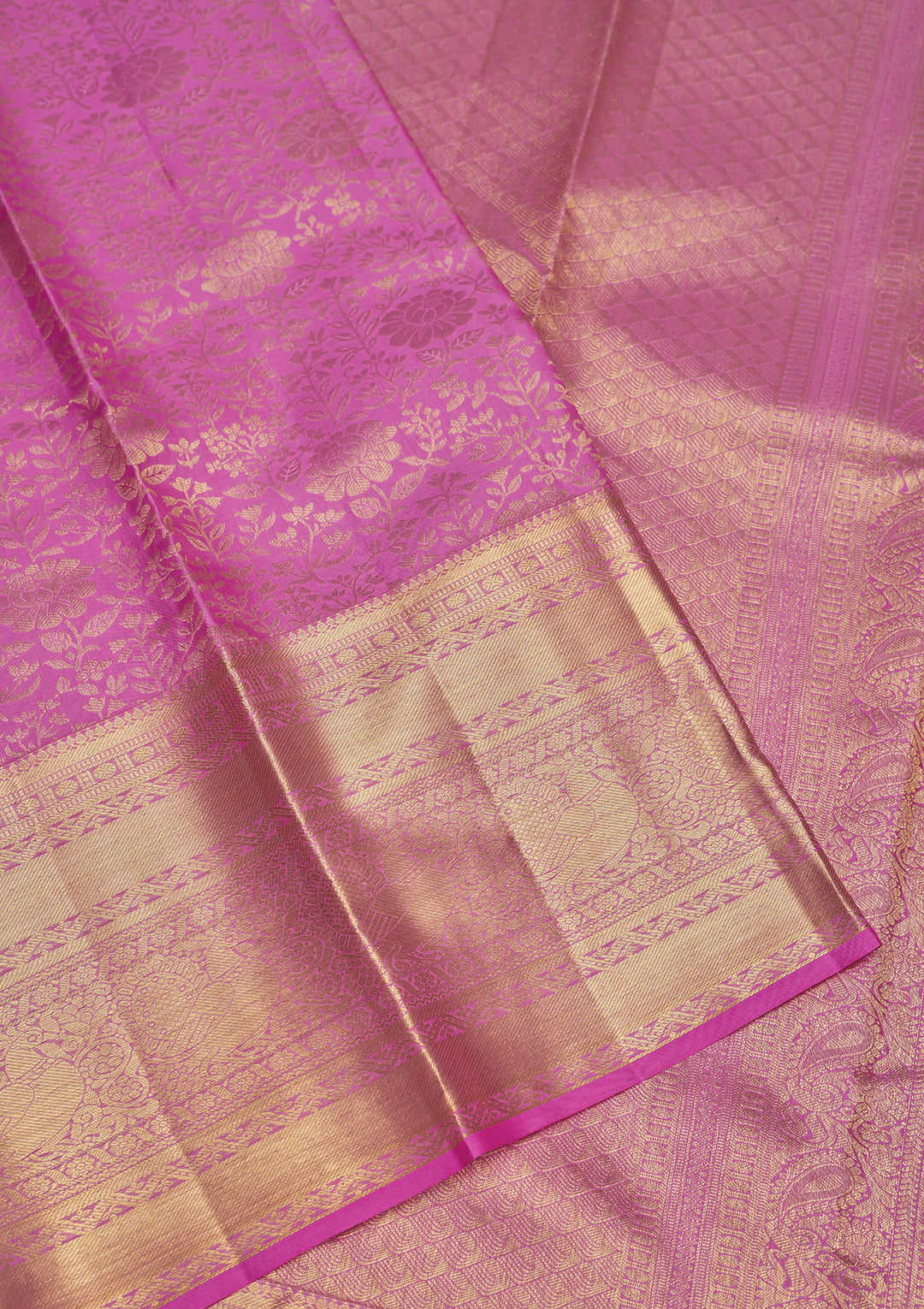 Baby Pink Zariwork Pure Silk Saree