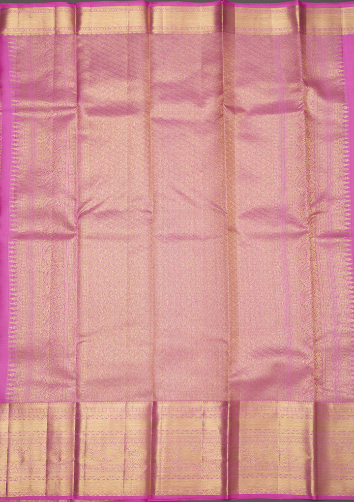Baby Pink Zariwork Pure Silk Saree