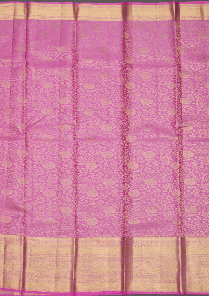 Baby Pink Zariwork Pure Silk Saree