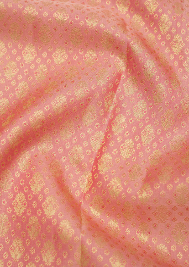 Baby Pink Zariwork Pure Silk Saree