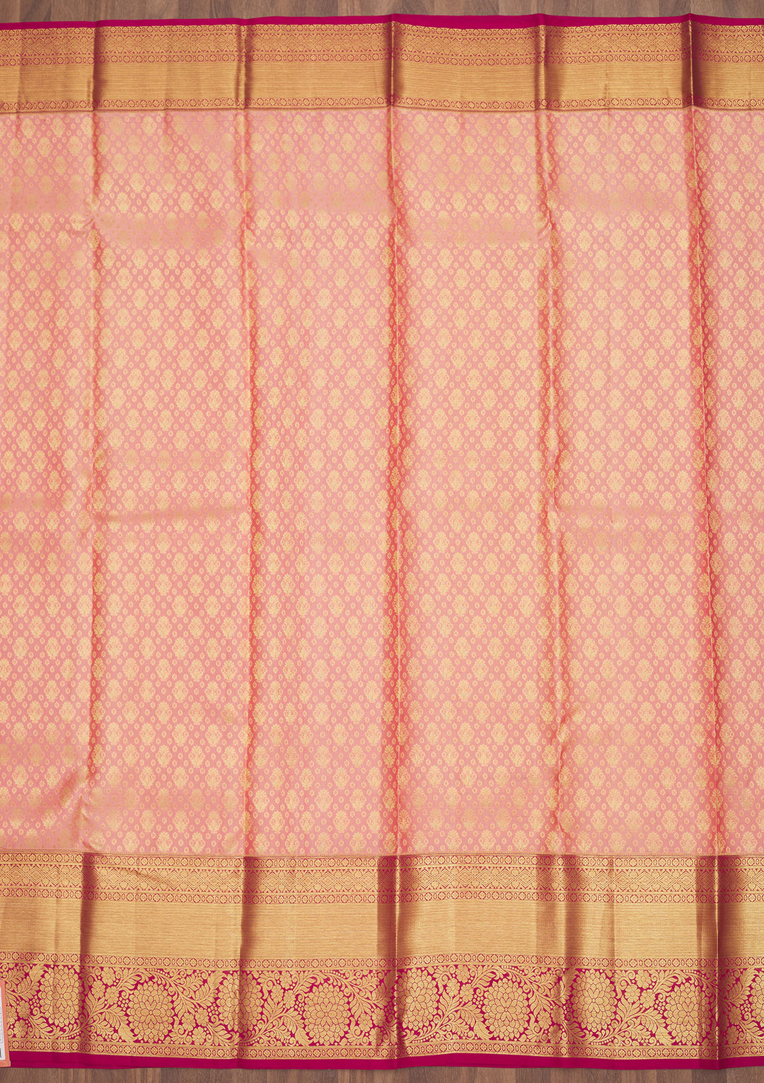 Baby Pink Zariwork Pure Silk Saree