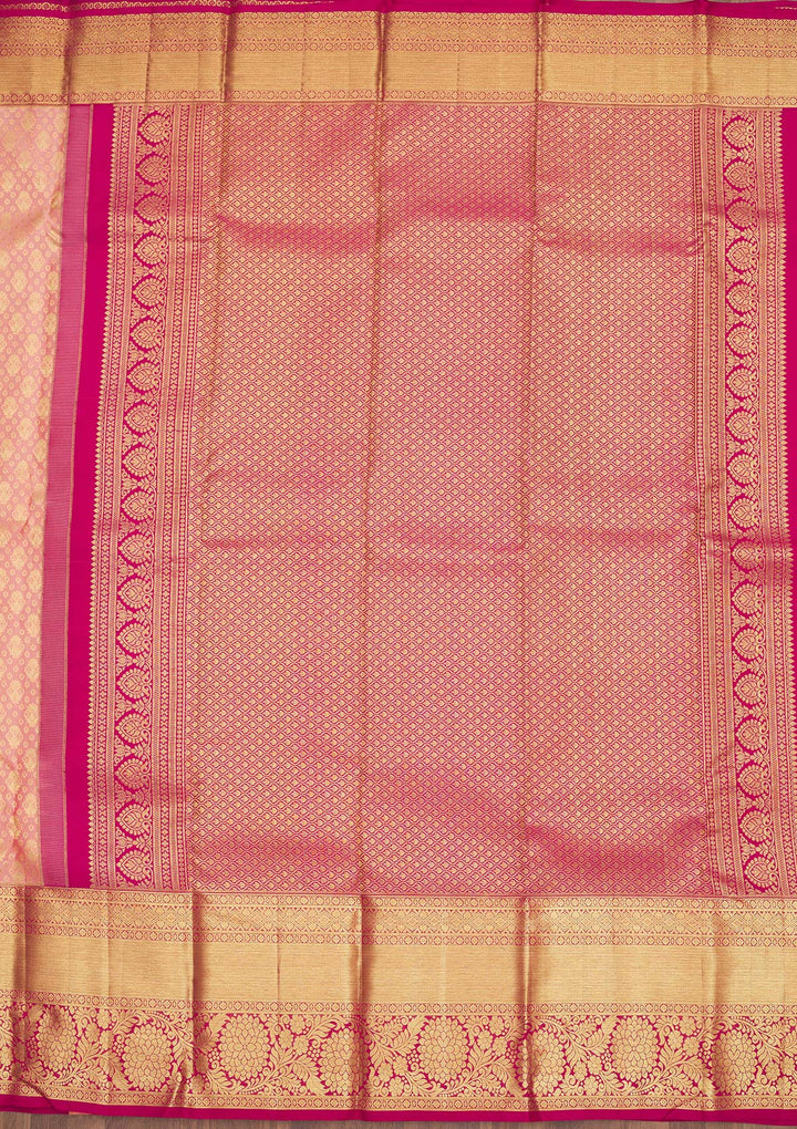 Baby Pink Zariwork Pure Silk Saree