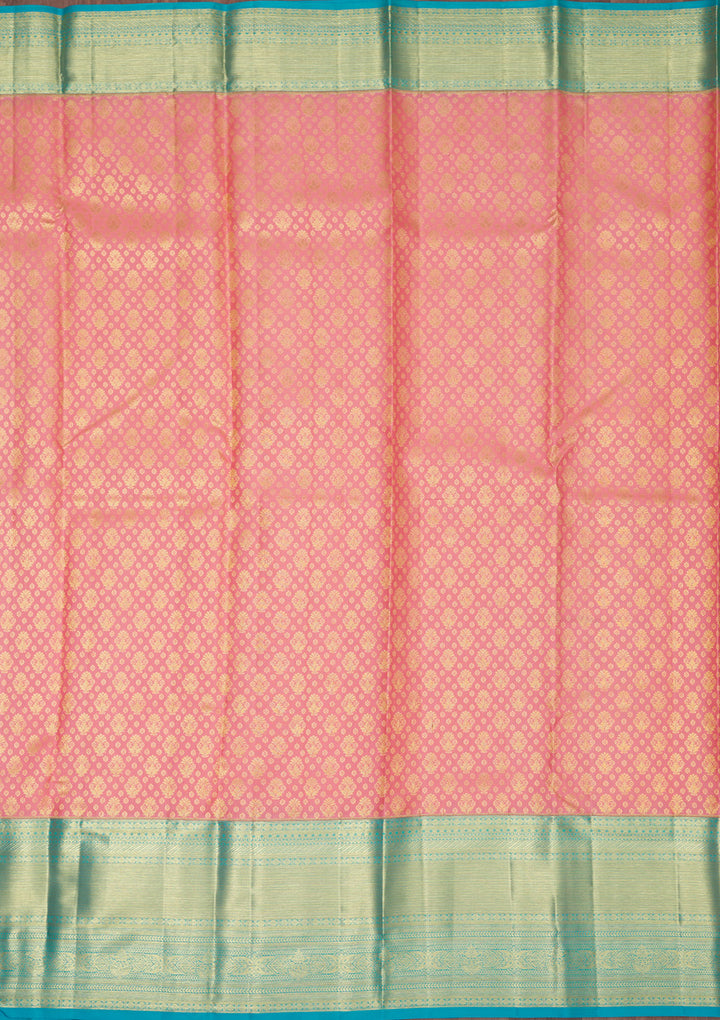 Baby Pink Zariwork Pure Silk Saree