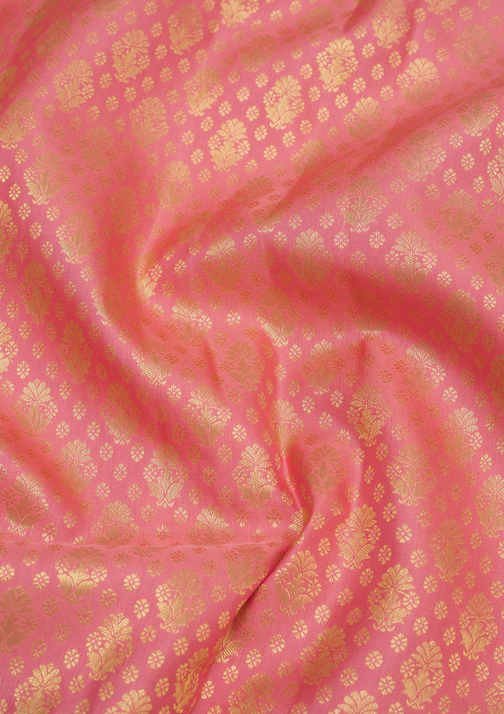 Baby Pink Zariwork Pure Silk Saree