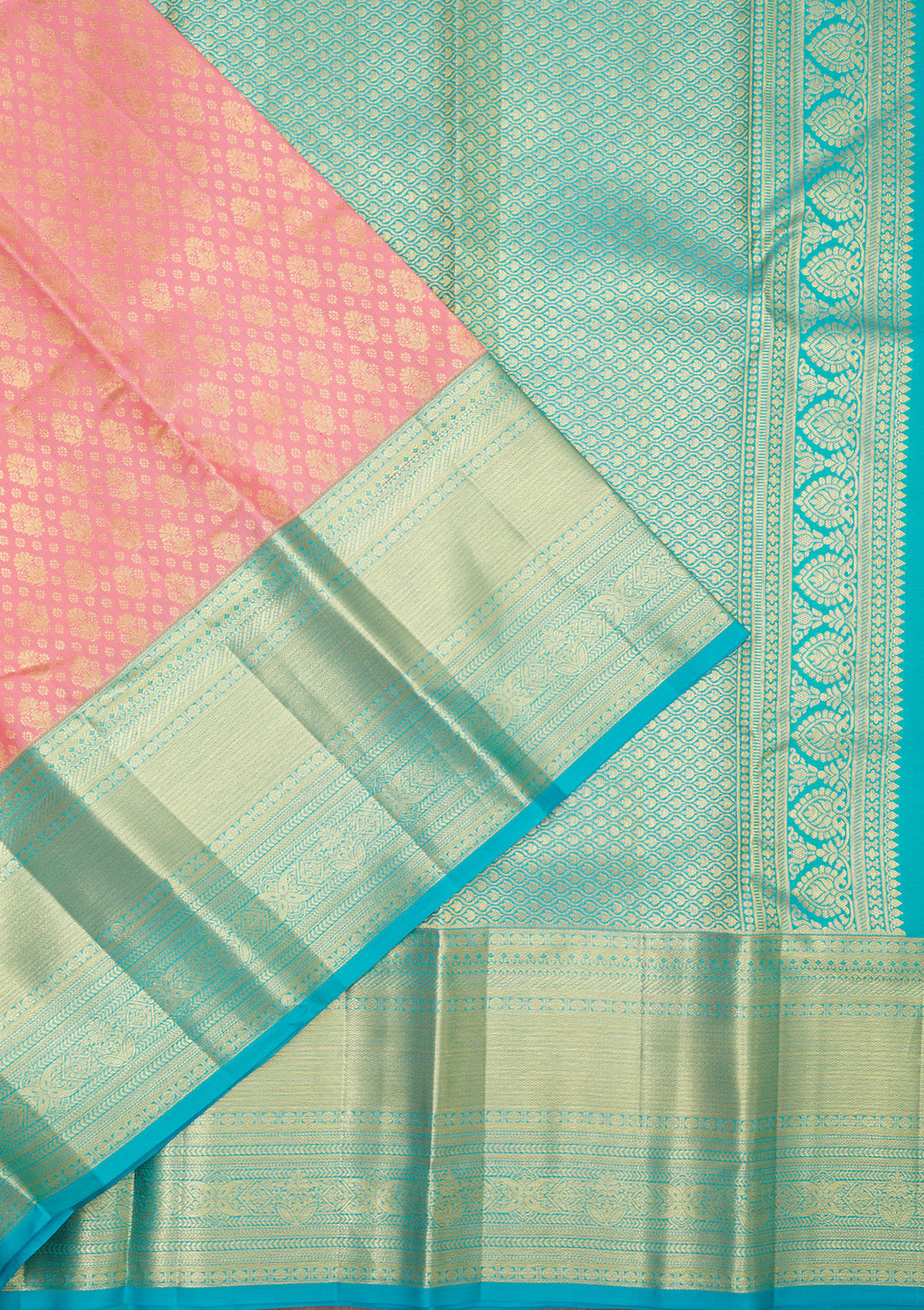Baby Pink Zariwork Pure Silk Saree