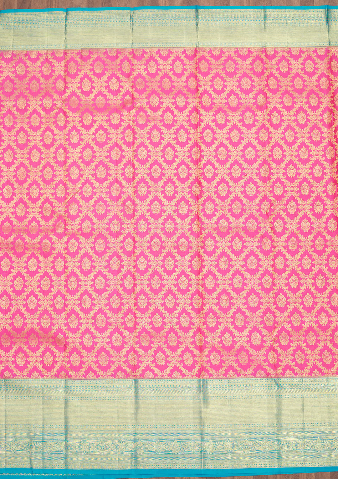 Baby Pink Zariwork Pure Silk Saree