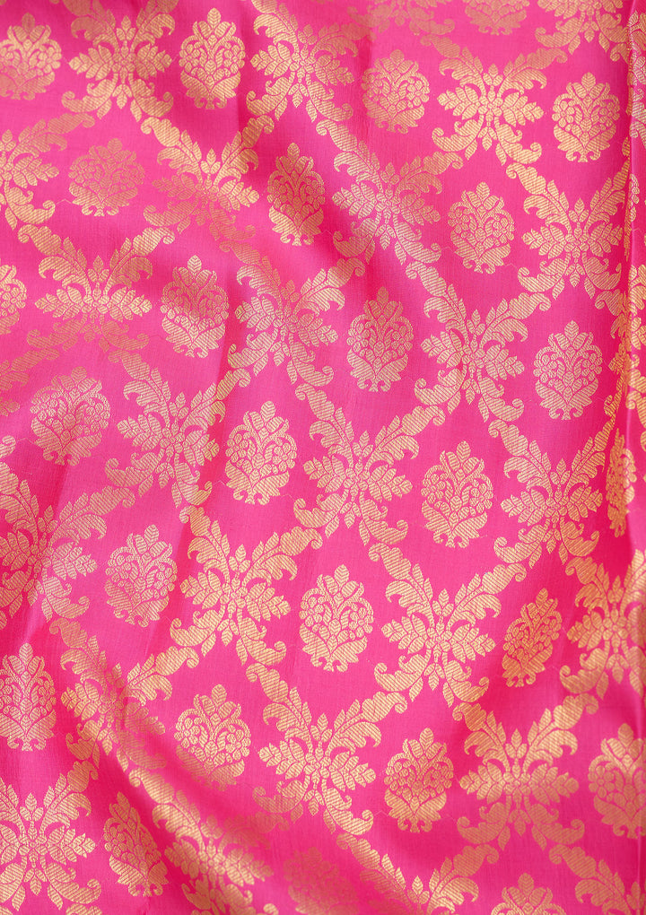 Baby Pink Zariwork Pure Silk Saree