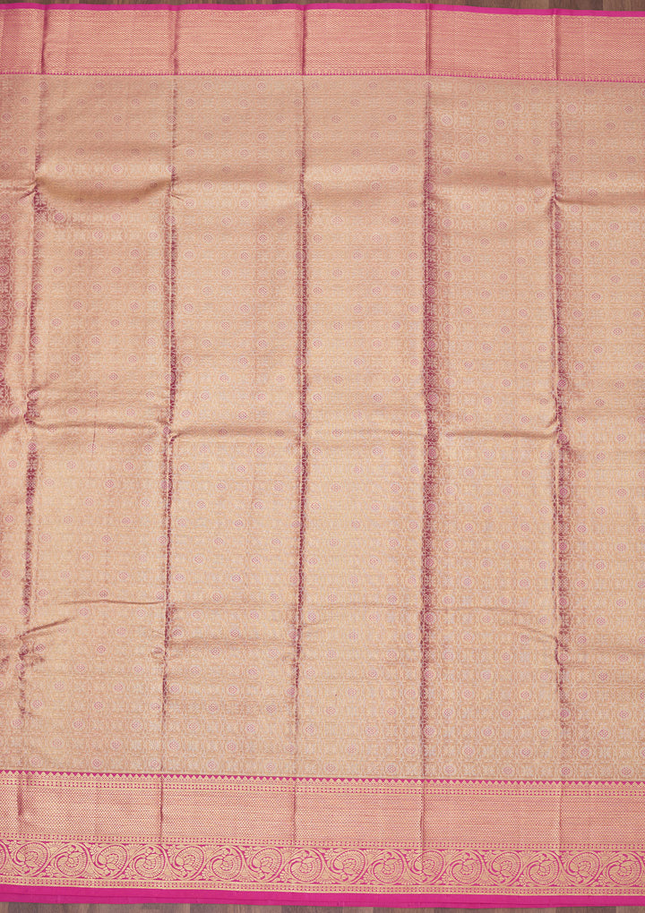 Baby Pink Zariwork Pure Silk Saree