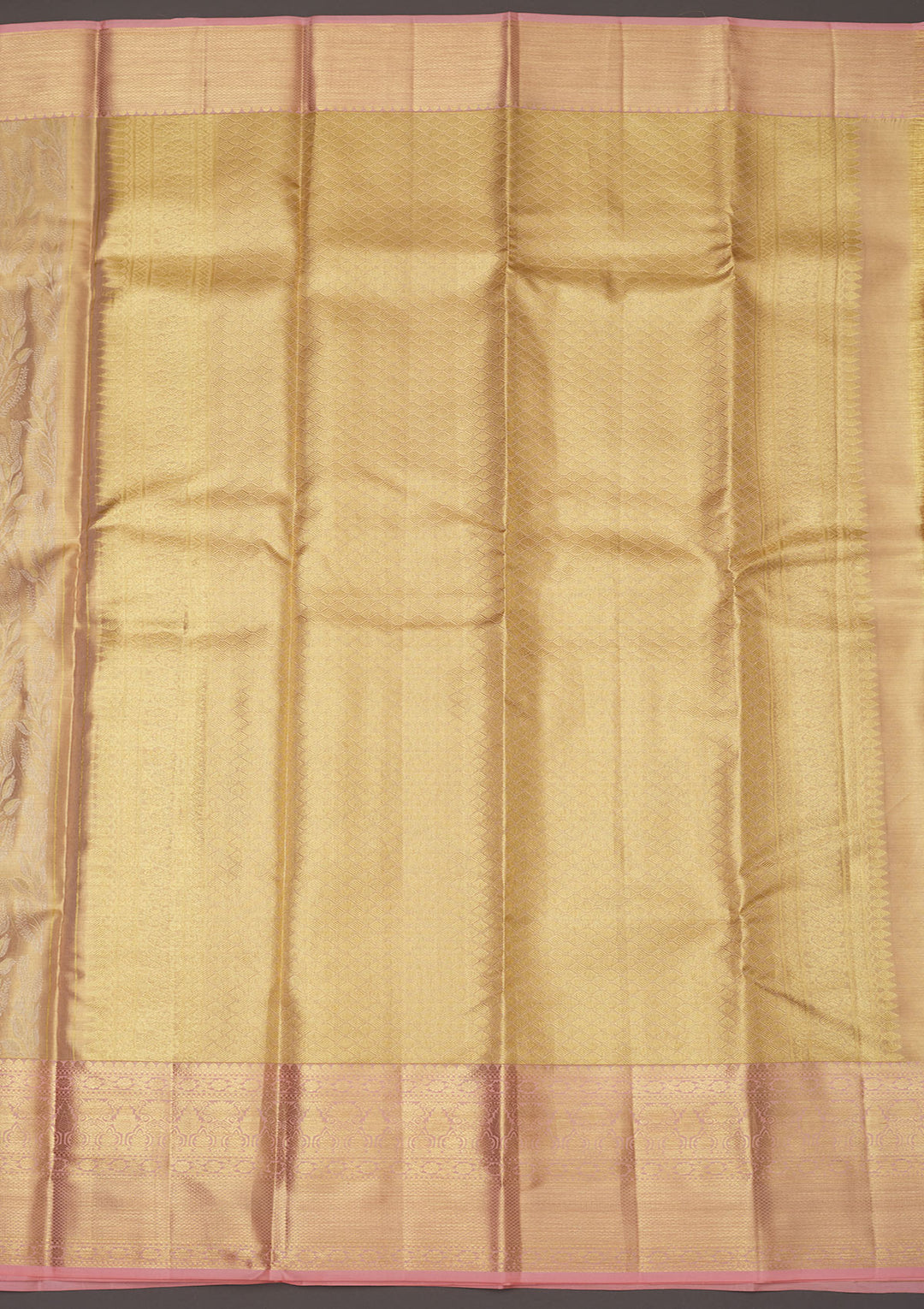 Baby Pink Zariwork Pure Silk Saree