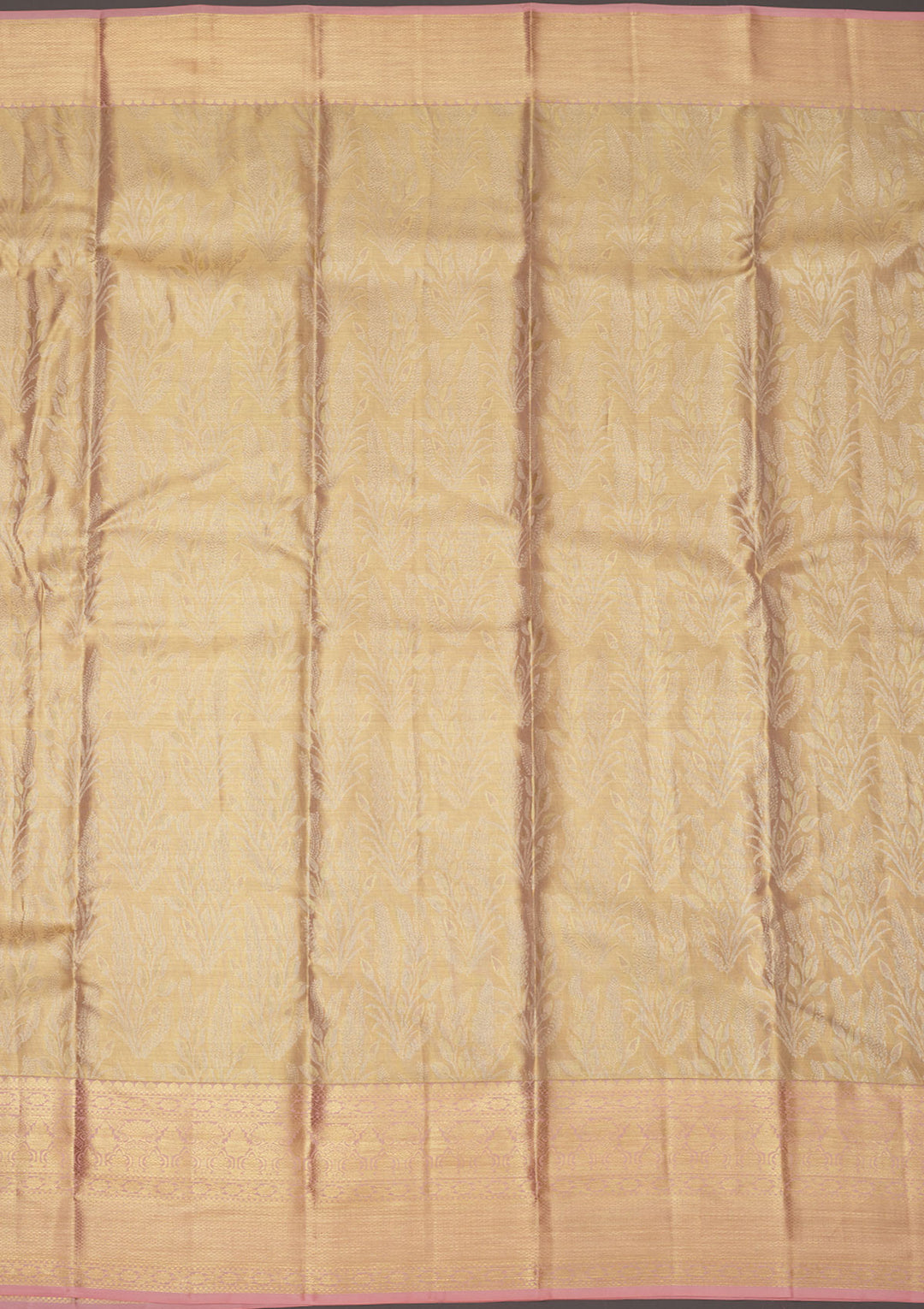Baby Pink Zariwork Pure Silk Saree