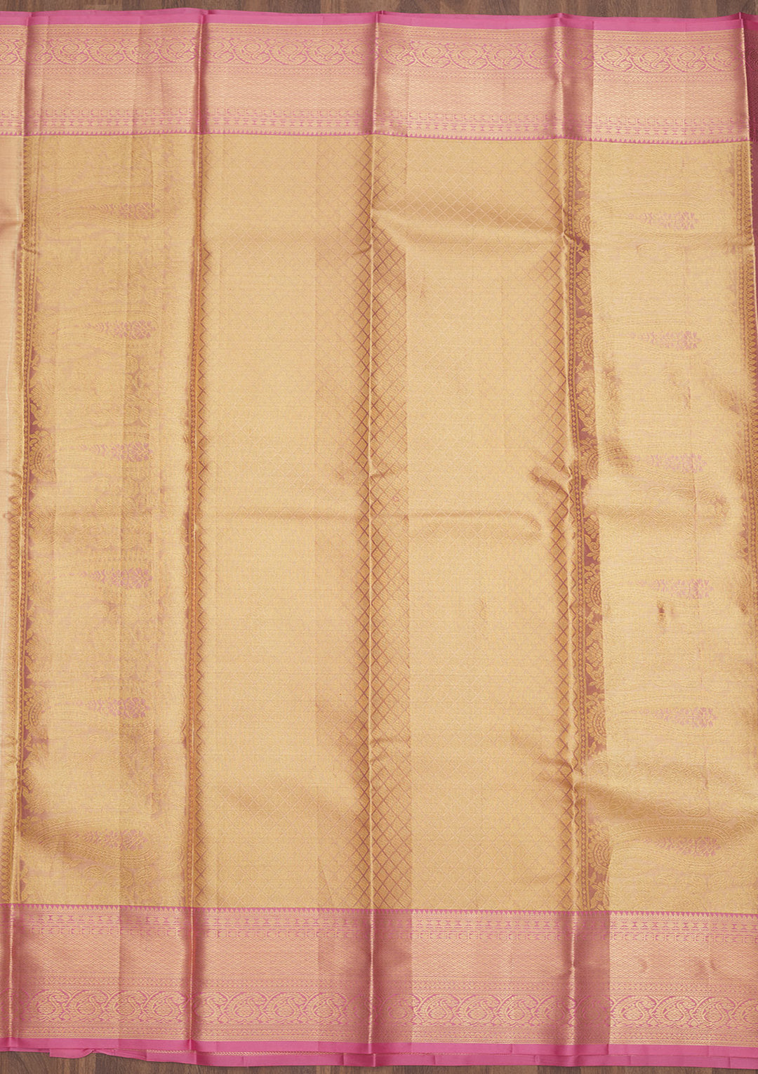 Baby Pink Zariwork Pure Silk Saree