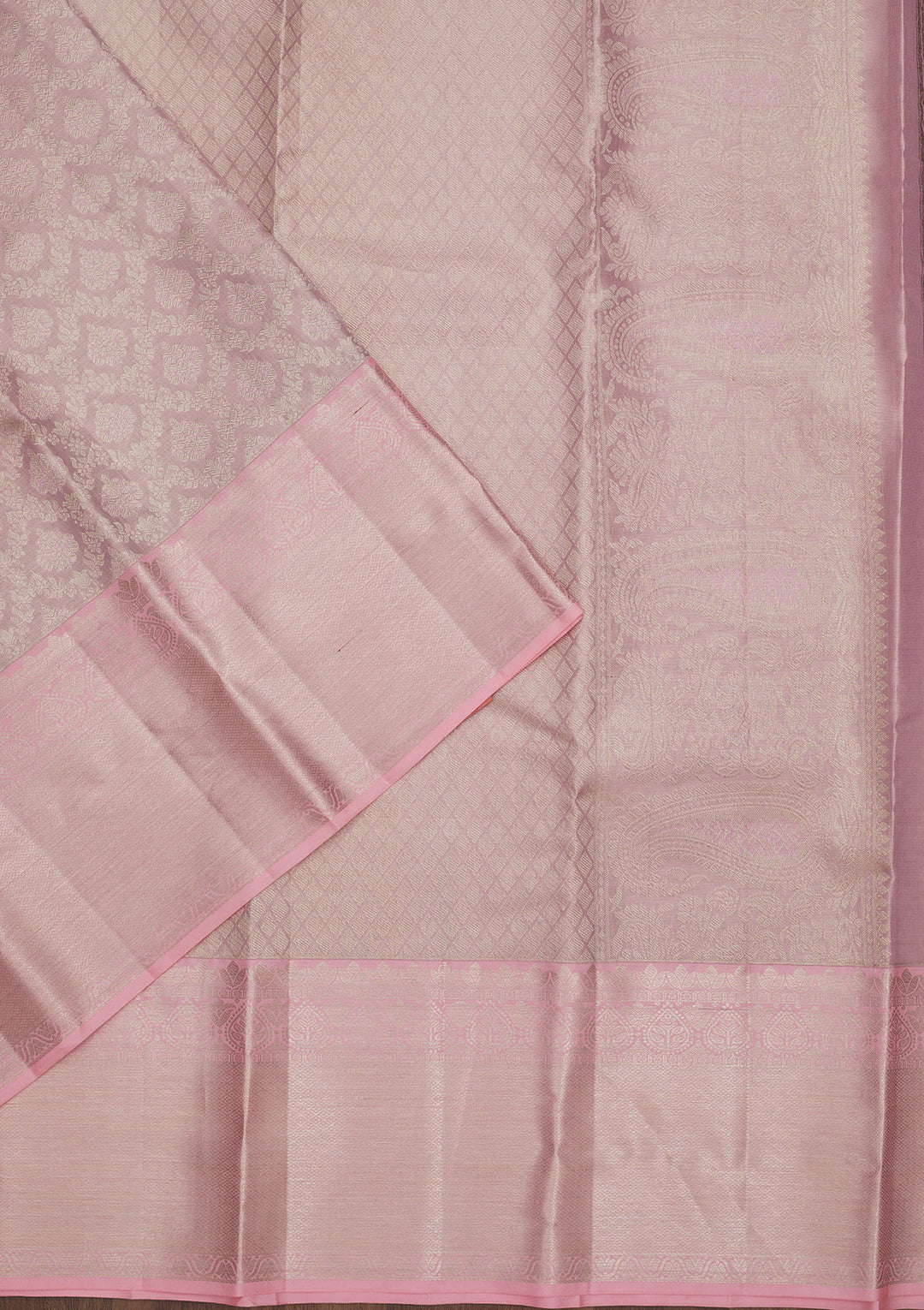 Baby Pink Zariwork Pure Silk Saree