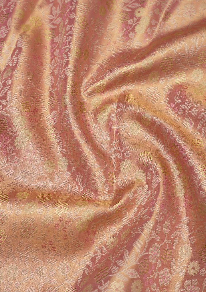 Baby Pink Zariwork Pure Silk Saree