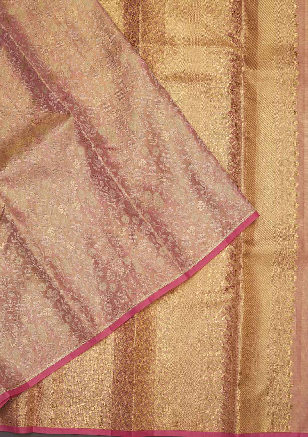 Baby Pink Zariwork Pure Silk Saree