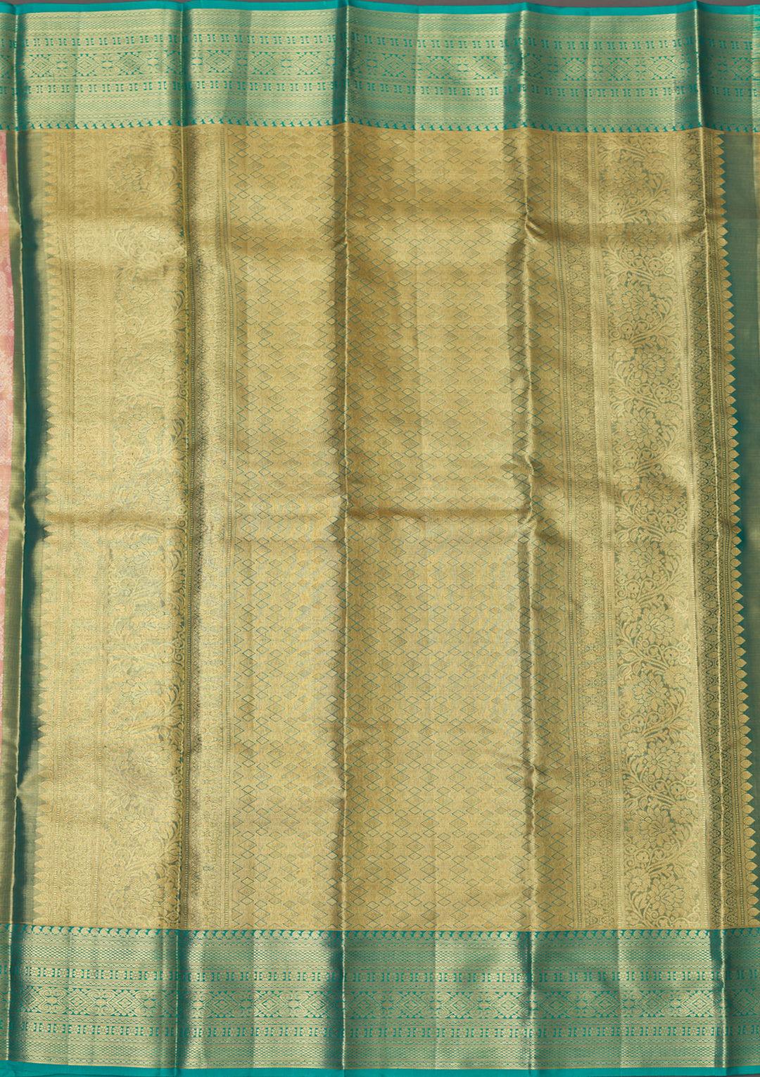 Baby Pink Zariwork Pure Silk Saree