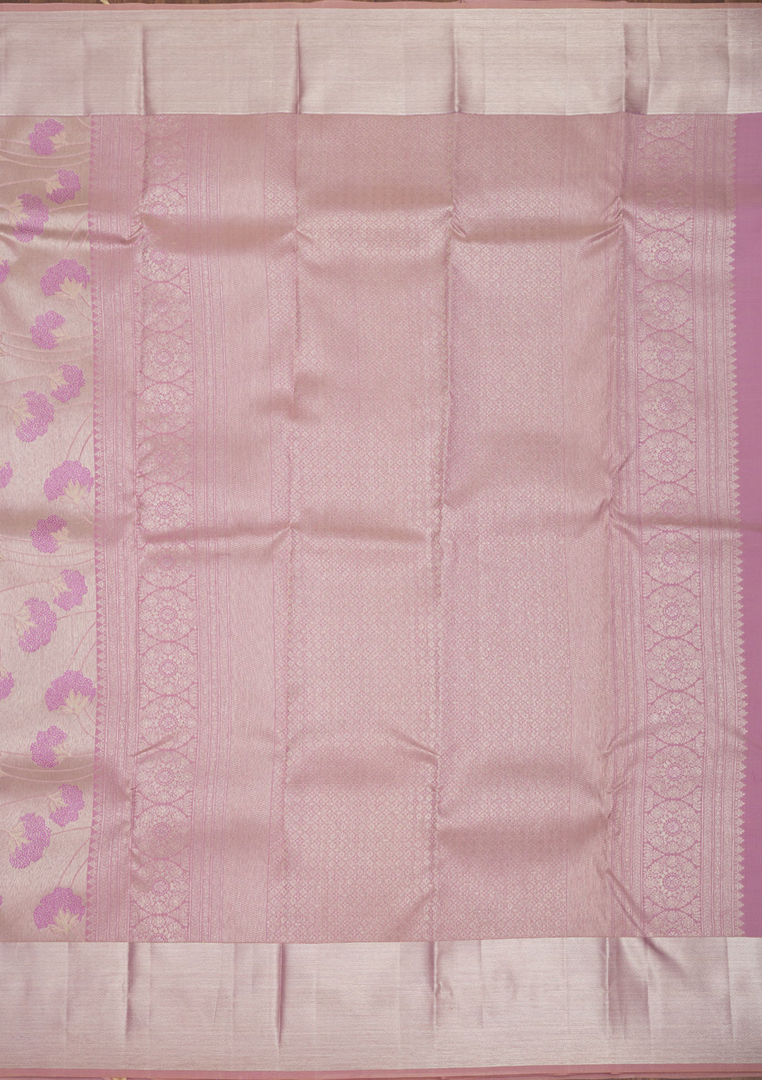 Baby Pink Zariwork Pure Silk Saree