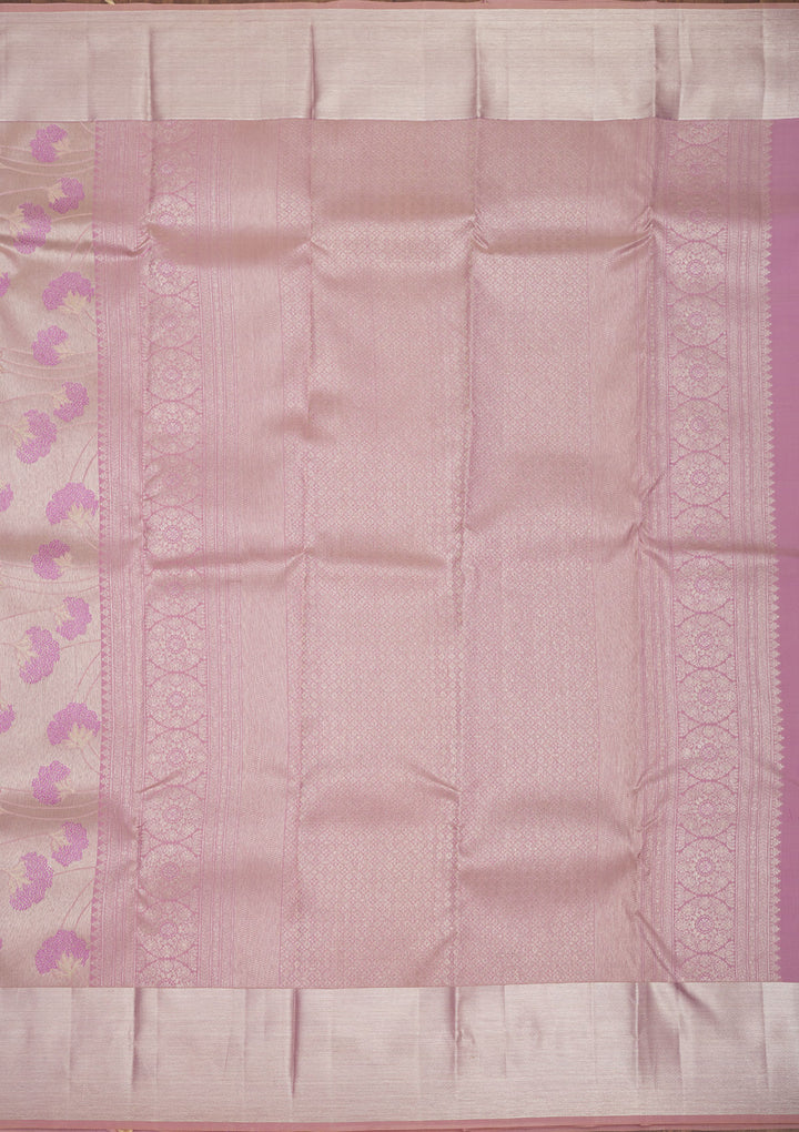 Baby Pink Zariwork Pure Silk Saree