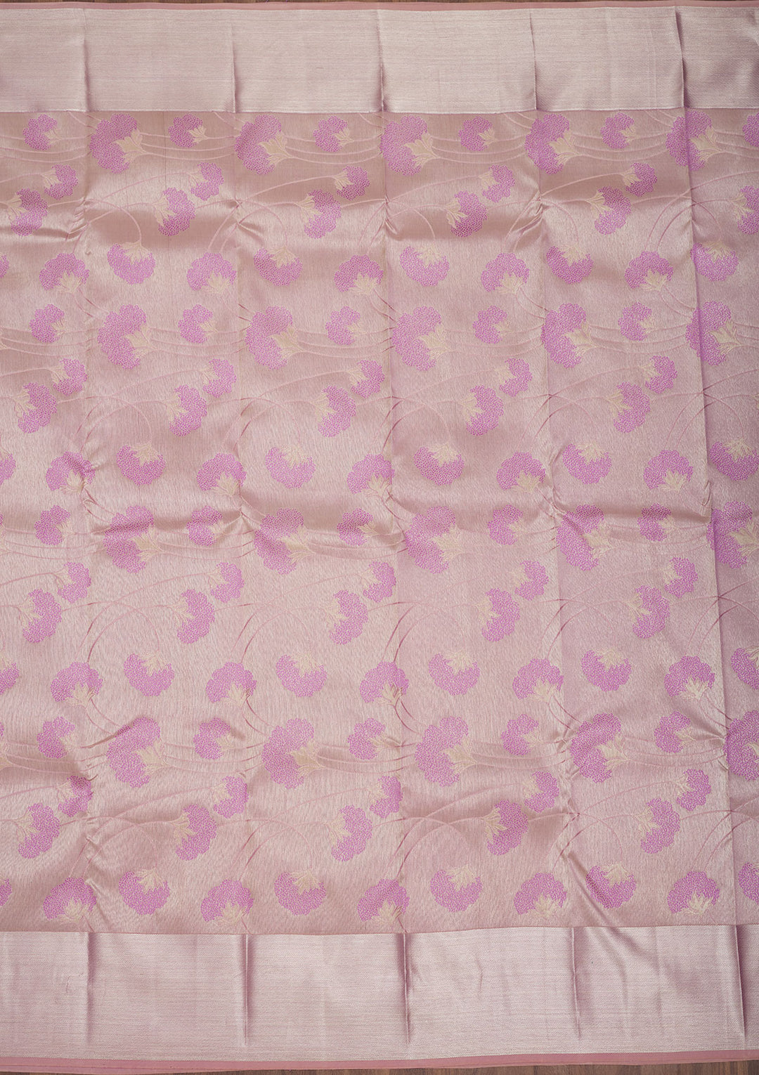 Baby Pink Zariwork Pure Silk Saree