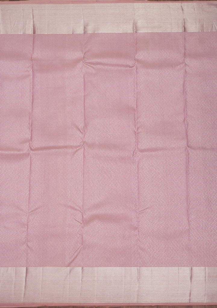 Baby Pink Zariwork Pure Silk Saree