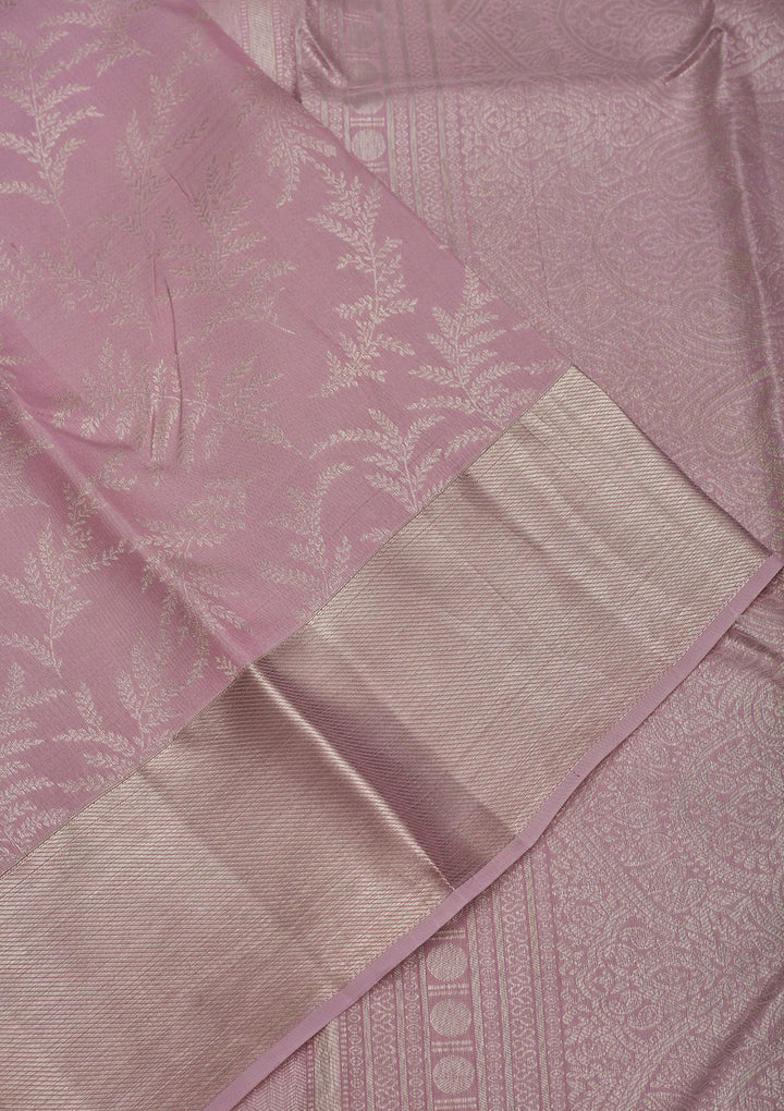 Lavender Zariwork Pure Silk Saree