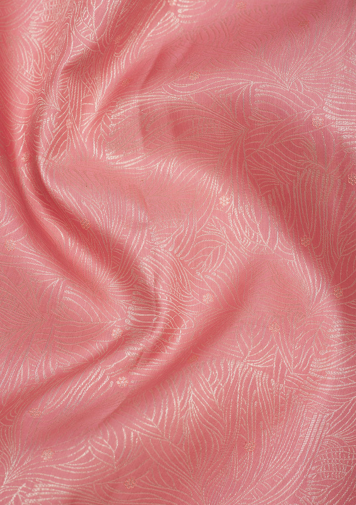 Baby Pink Zariwork Pure Silk Saree