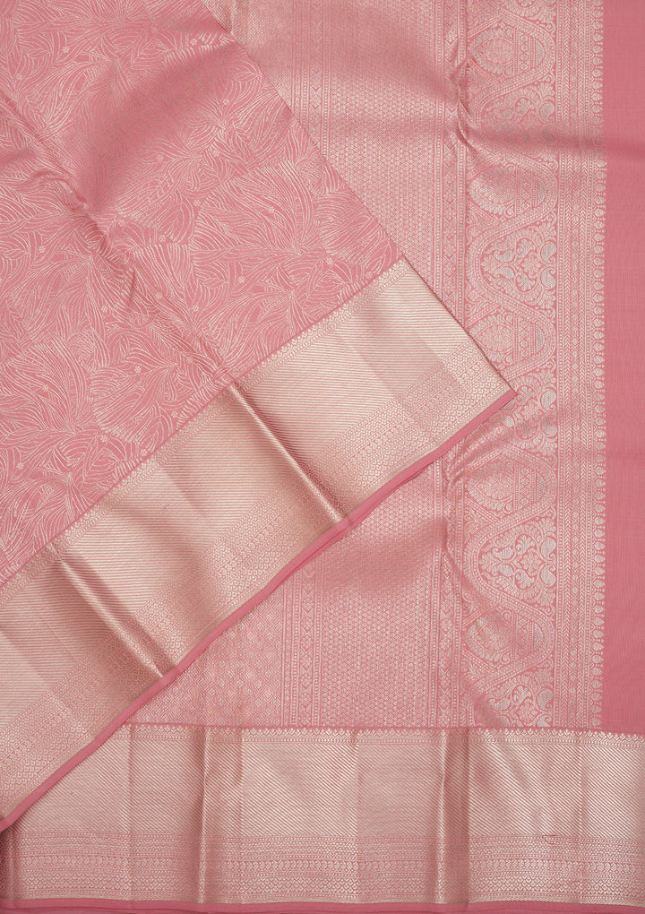 Baby Pink Zariwork Pure Silk Saree