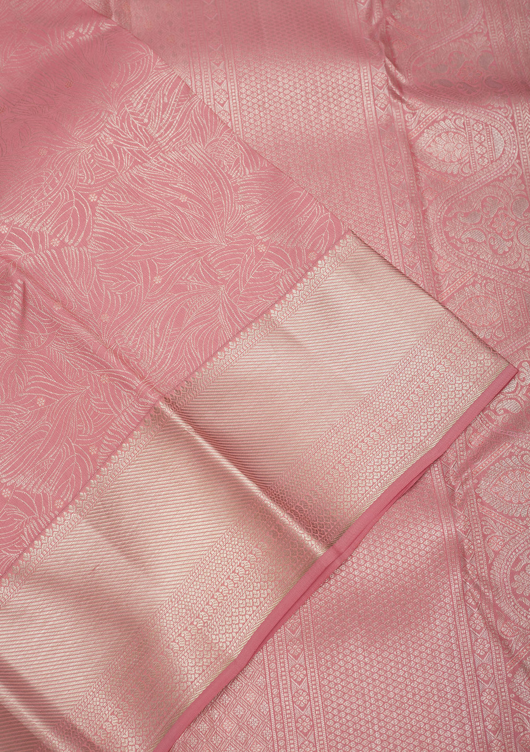 Baby Pink Zariwork Pure Silk Saree