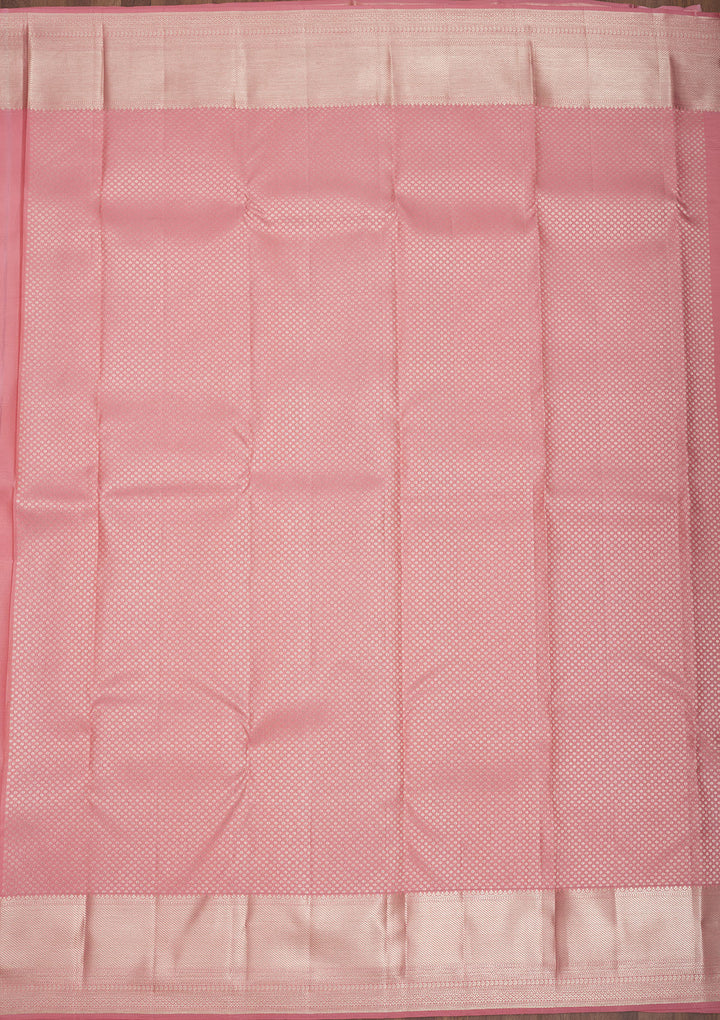 Baby Pink Zariwork Pure Silk Saree