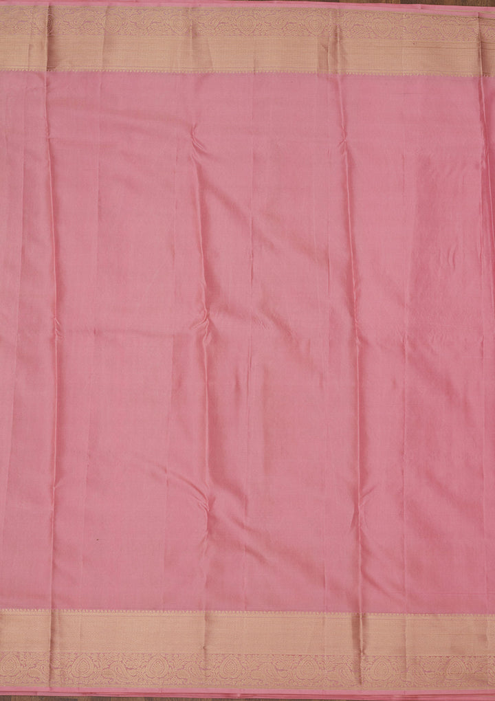 Baby Pink Zariwork Pure Silk Saree