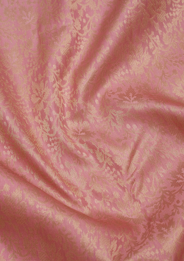 Baby Pink Zariwork Pure Silk Saree