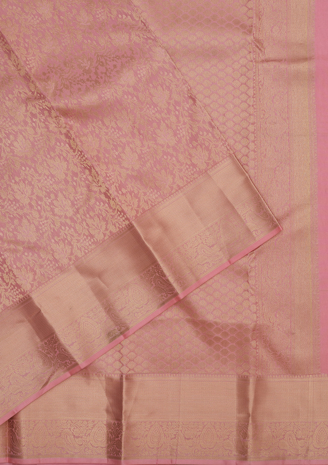 Baby Pink Zariwork Pure Silk Saree