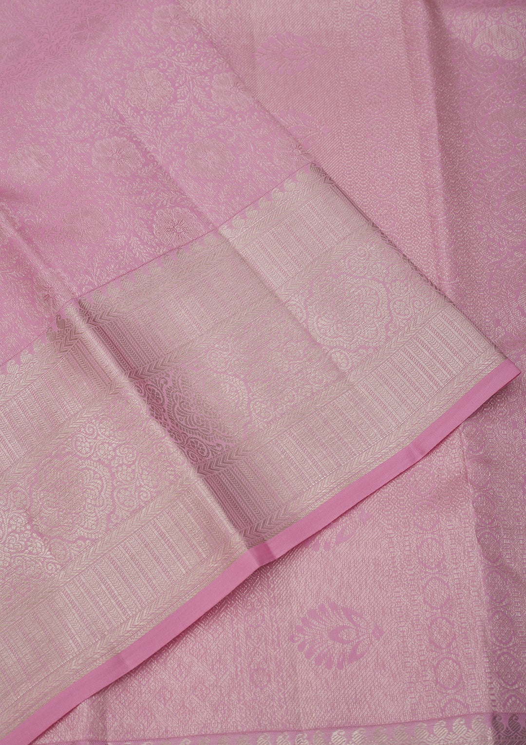 Baby Pink Zariwork Pure Silk Saree