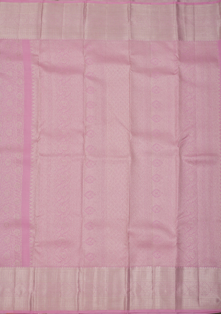 Baby Pink Zariwork Pure Silk Saree