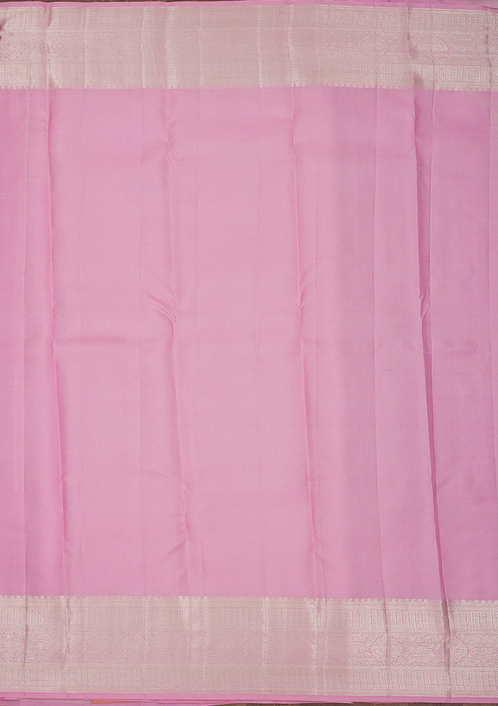 Baby Pink Zariwork Pure Silk Saree