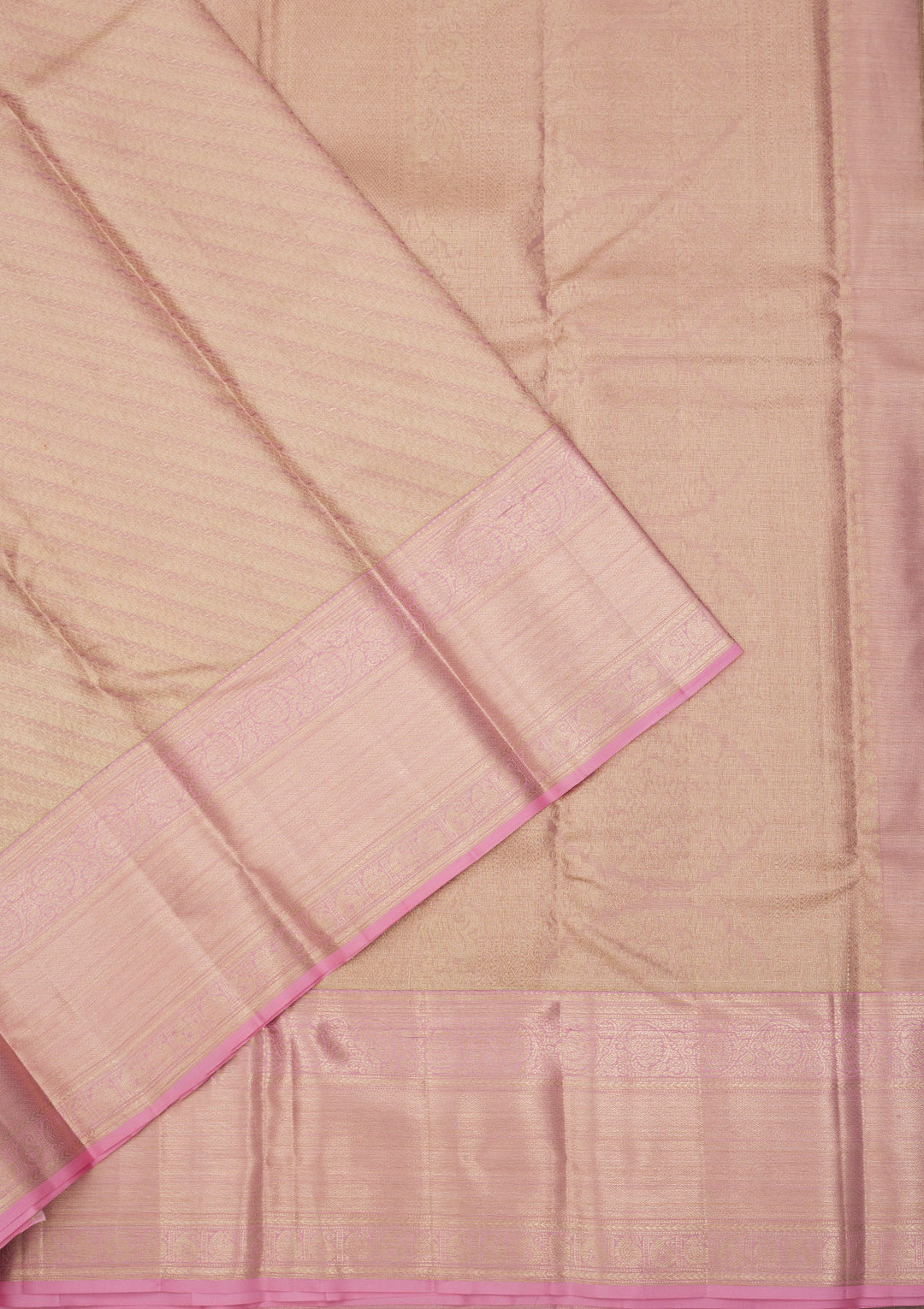 Baby Pink Zariwork Pure Silk Saree