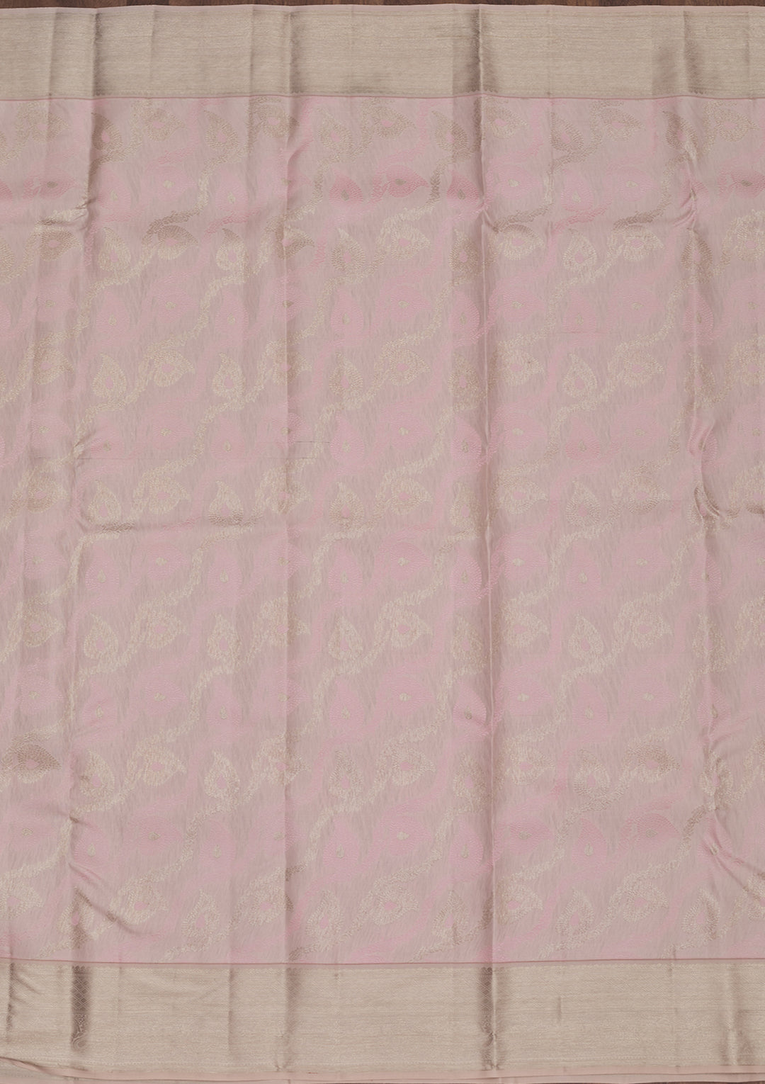 Baby Pink Zariwork Pure Silk Saree