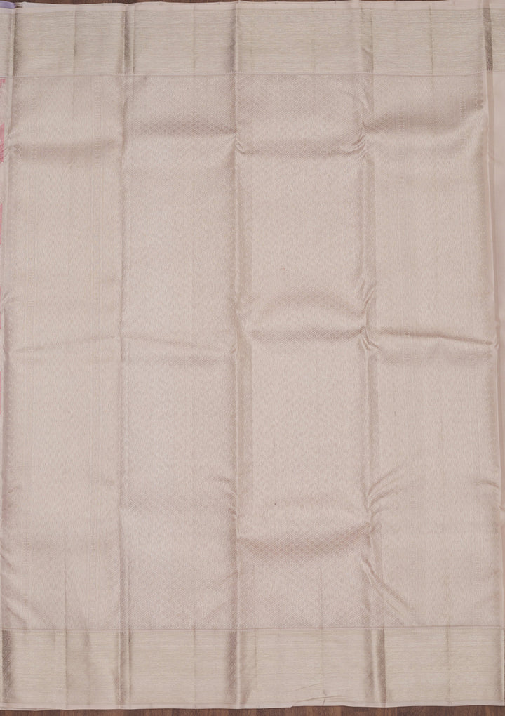 Baby Pink Zariwork Pure Silk Saree