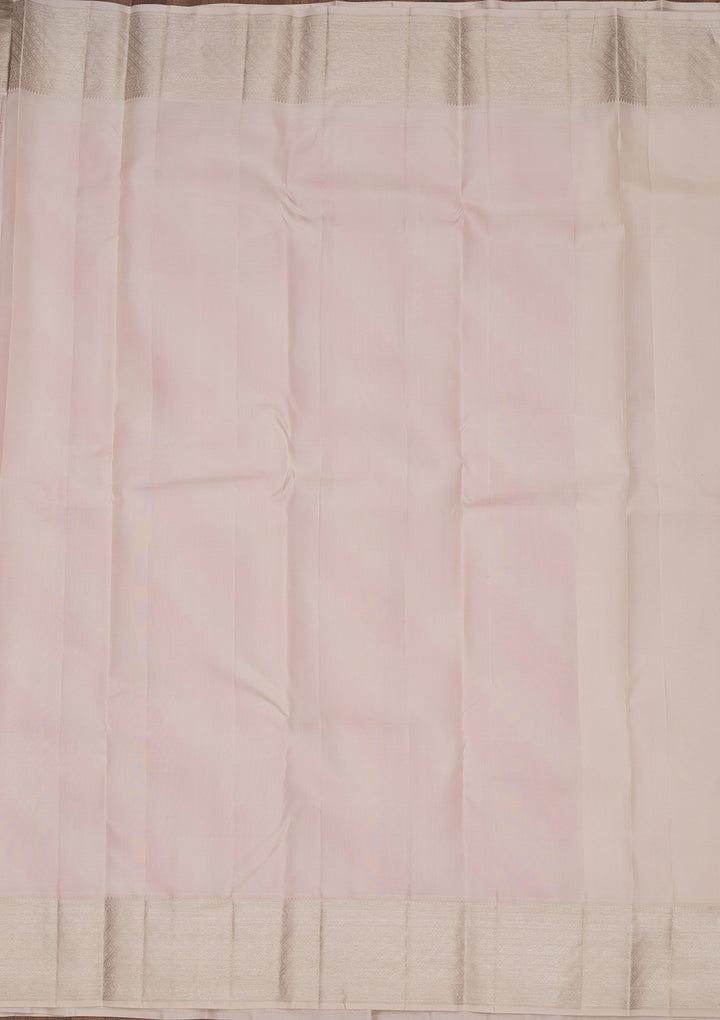 Baby Pink Zariwork Pure Silk Saree