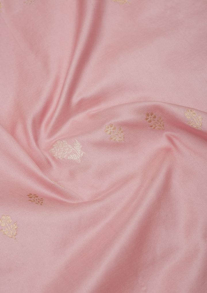 Baby Pink Zariwork Pure Silk Saree