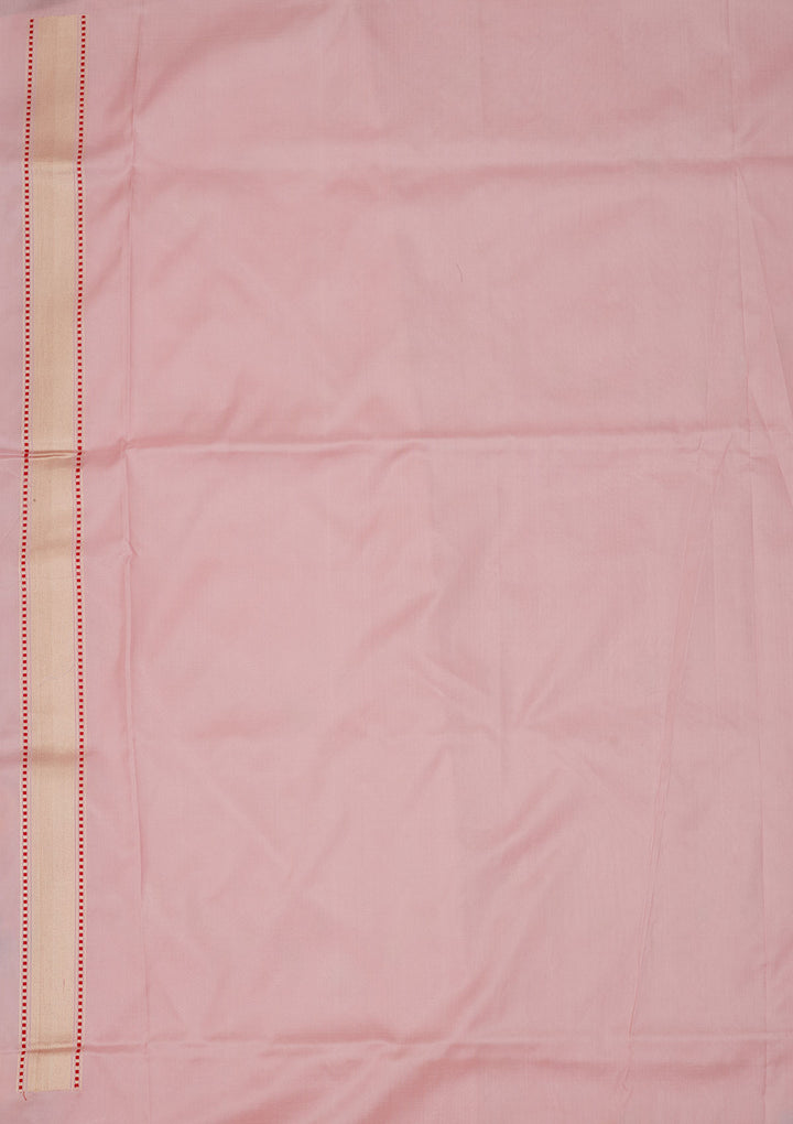 Baby Pink Zariwork Pure Silk Saree