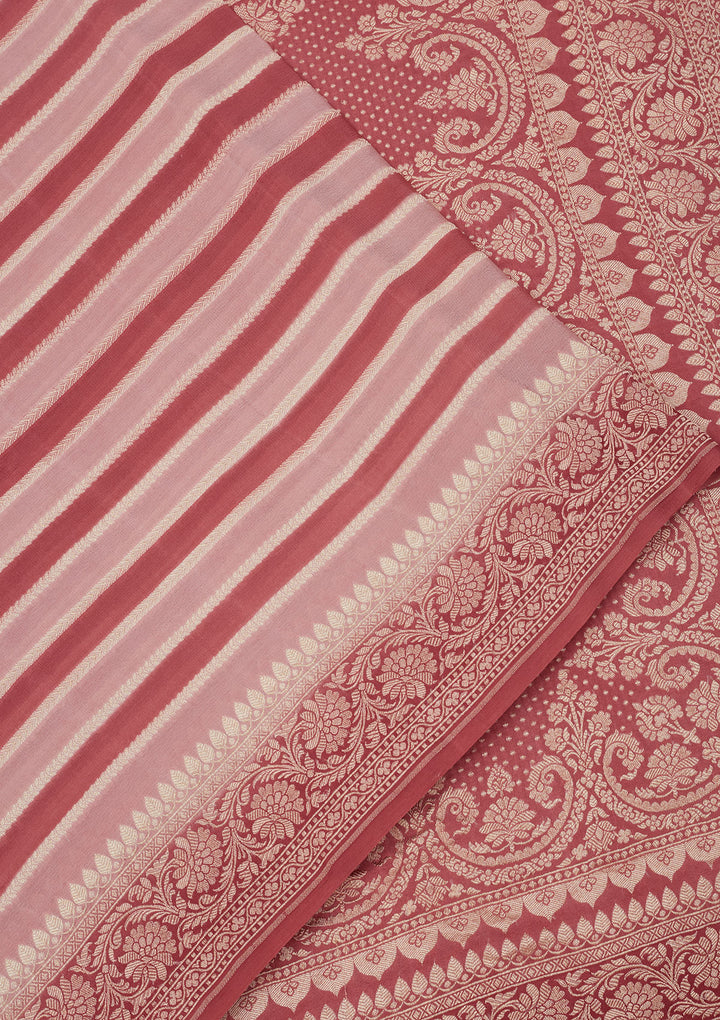 Baby Pink Zariwork Pure Silk Saree
