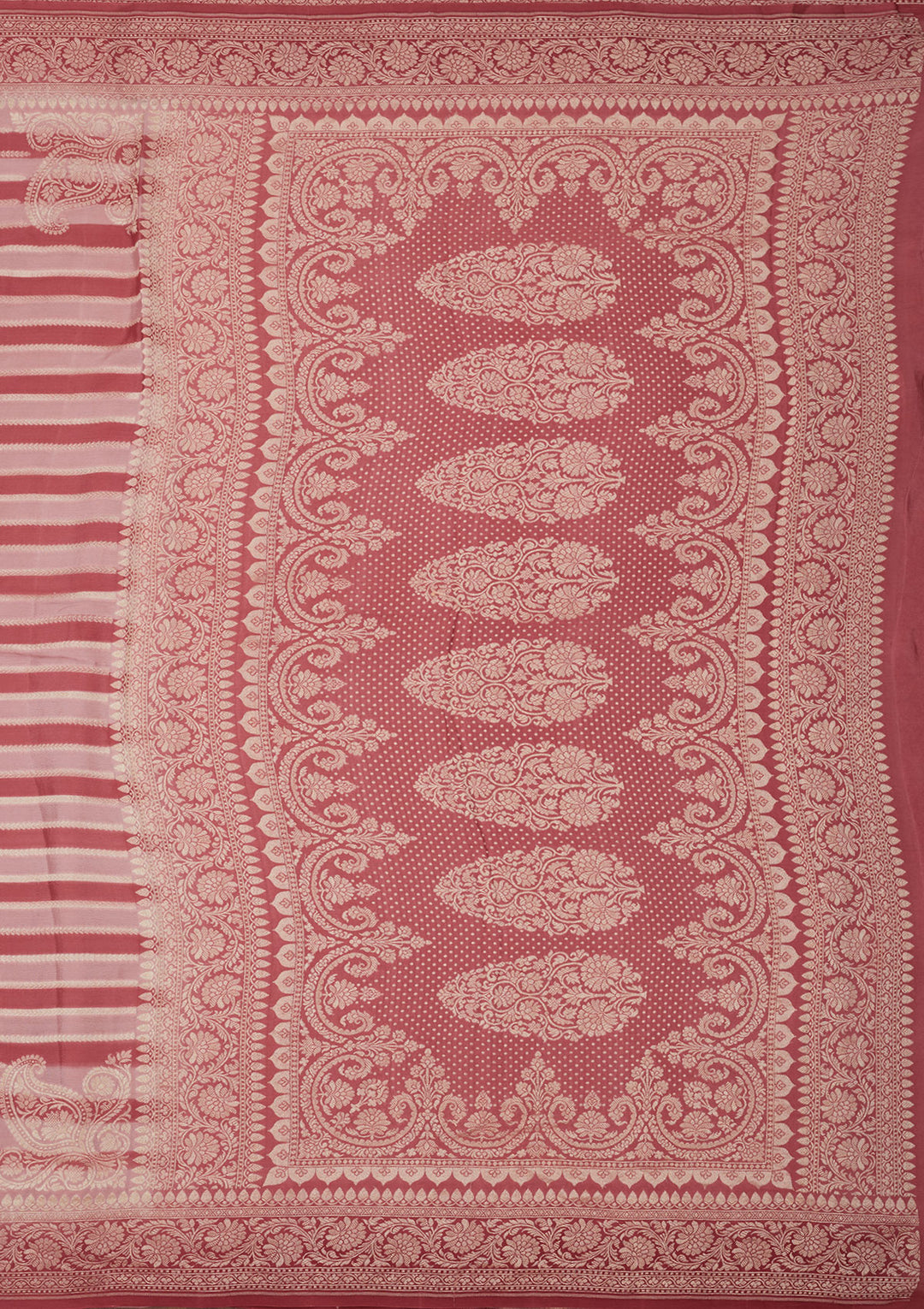 Baby Pink Zariwork Pure Silk Saree