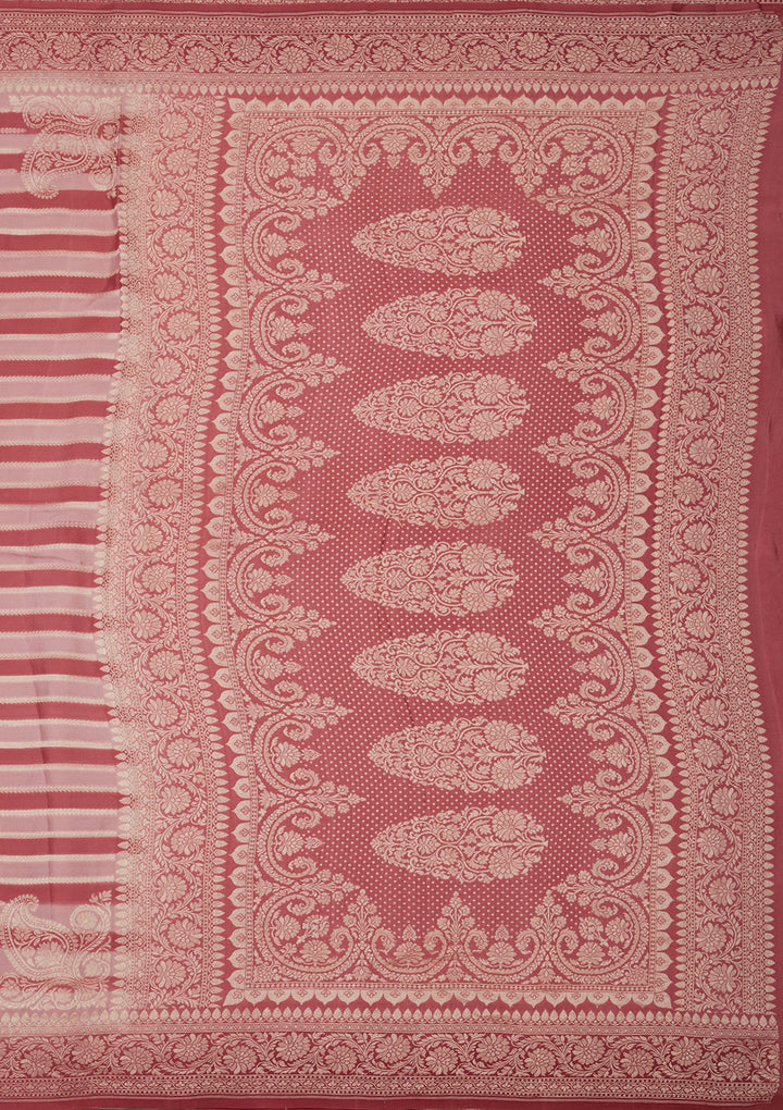 Baby Pink Zariwork Pure Silk Saree
