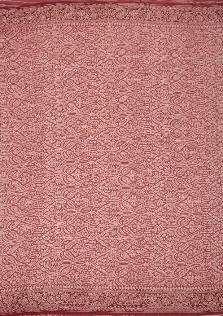 Baby Pink Zariwork Pure Silk Saree